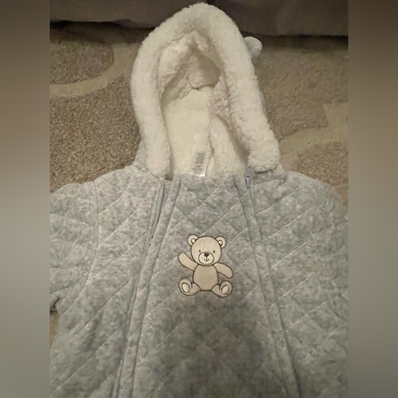 Little me Gray Winter Snowsuit  6-9 months - Picture 2 of 8